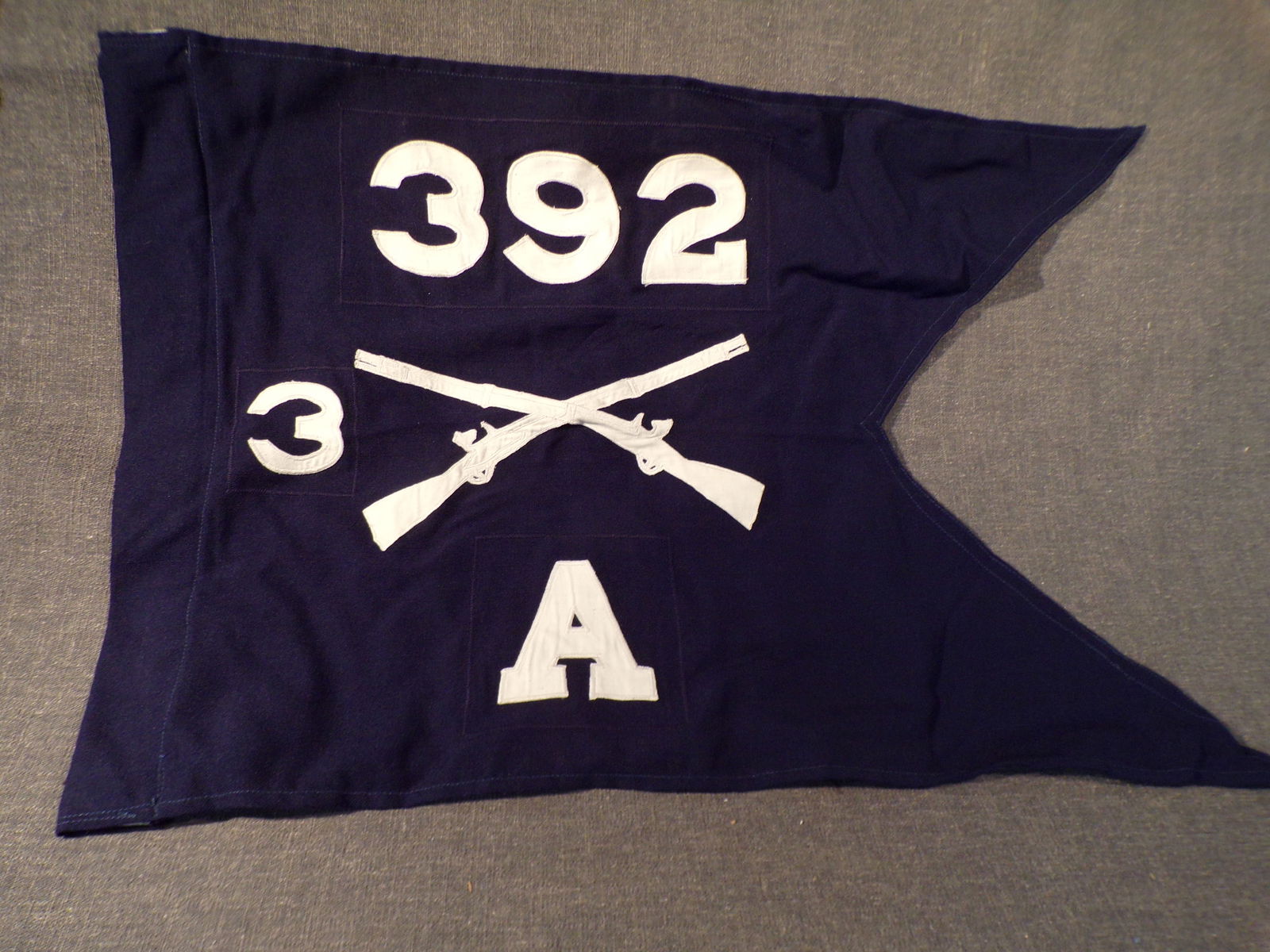 Vintage US Military WW2 Guidon Flag 392nd Infantry Regiment - 3rd Battalion  - Company A (1 of 1)