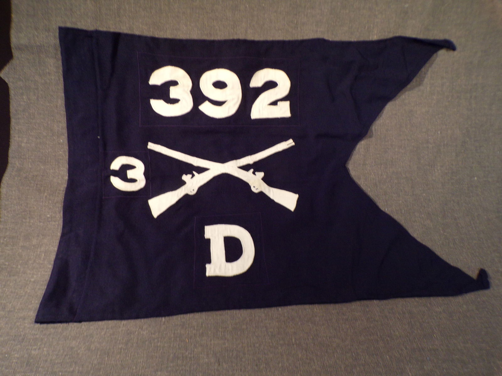 Vintage US Military WW2 Guidon Flag 392nd Infantry Regiment - 3rd Battalion  - Company D (1 of 1)