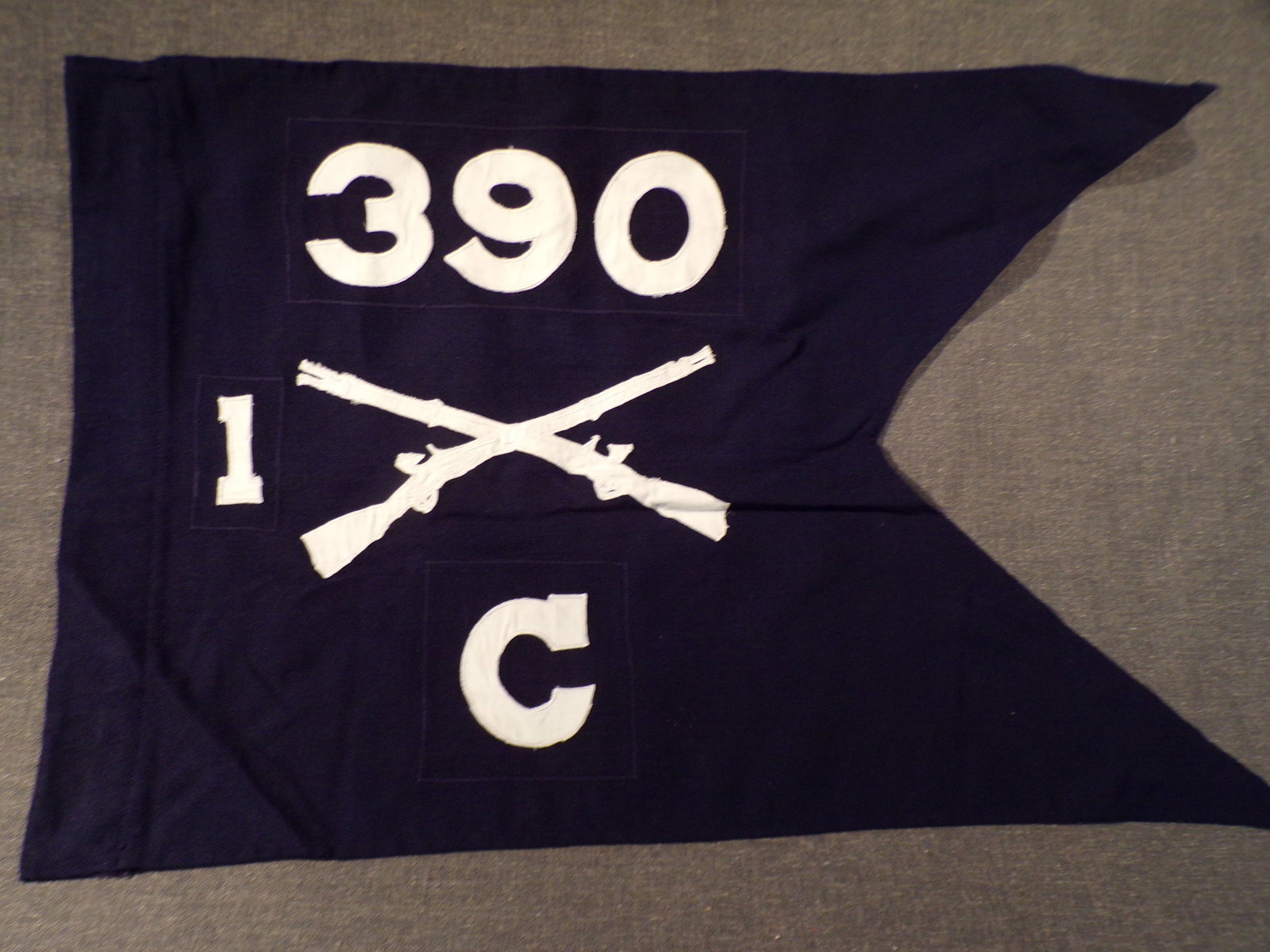 Vintage US Military WW2 Guidon Flag 390th Infantry Regiment - 1st Battalion  - Company C (1 of 1)