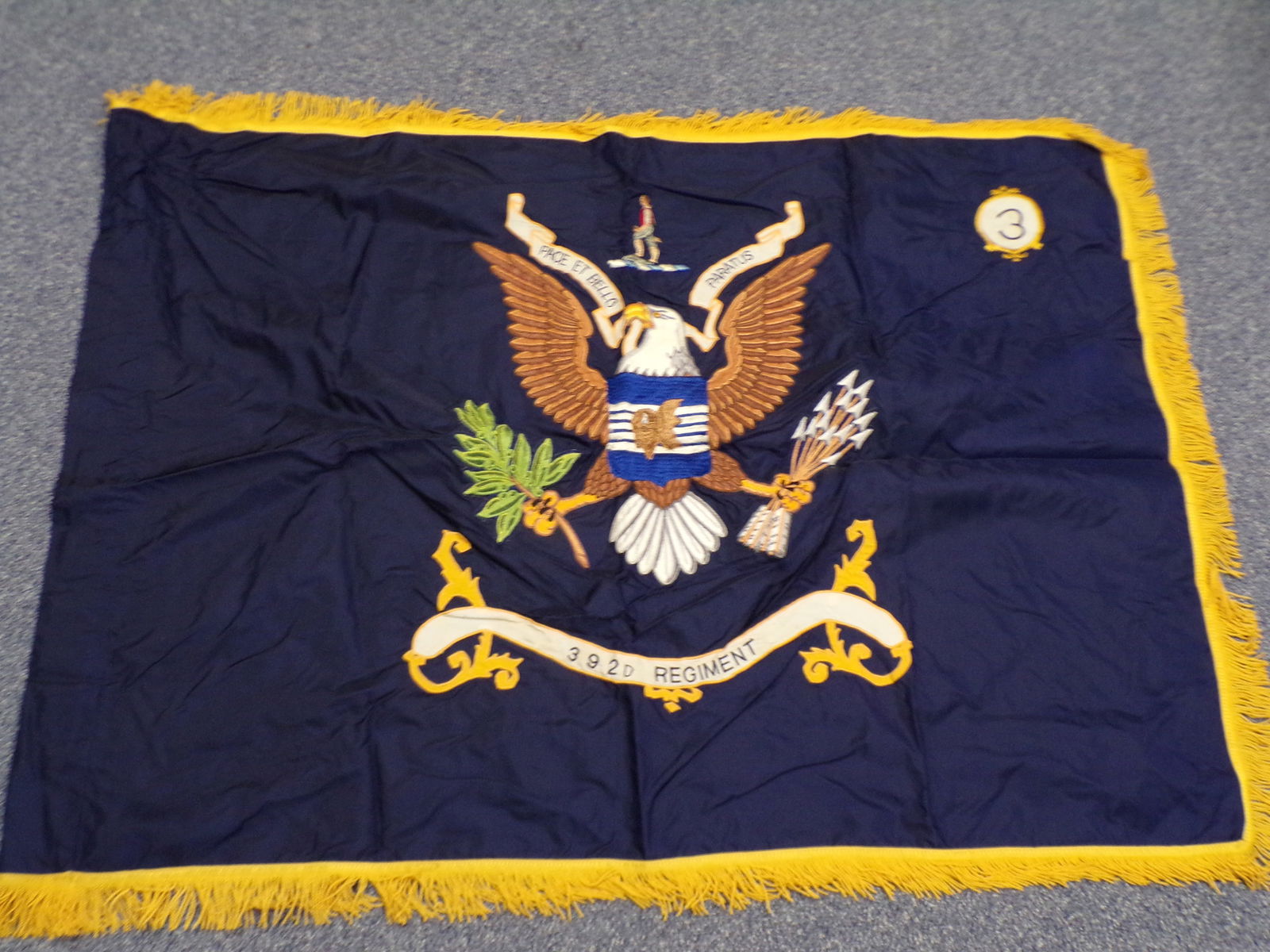 Vintage US Military WW2 Flag 392nd Infantry Regiment "Pace et Bello Paratus" 3rd Battalion (1 of 1)