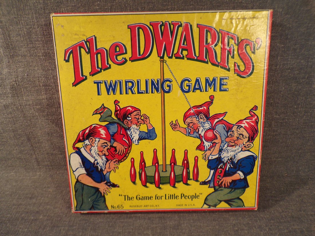 Rare Antique The Dwarfs Twirling Game - Rosebud Art Company - circa 1930 (1 of 4)