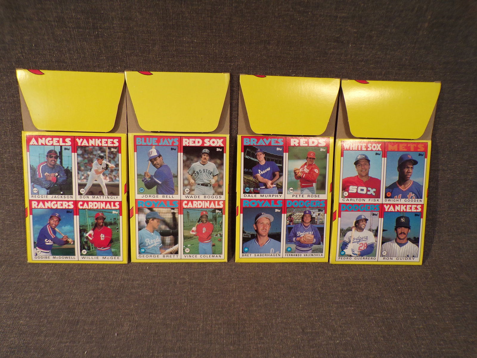 Vintage Full Set 1986 Topps Baseball Empty Wax Pack with Baseball Card Bottoms - Mint (1 of 6)