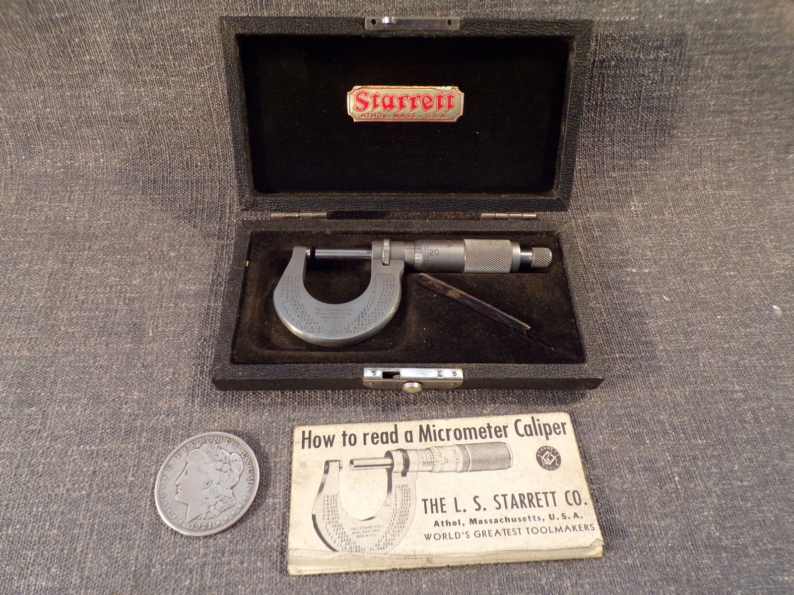 Vintage Starrett 1230 Stainless Steel Micrometer Caliper 1" in Original Box (1 of 3)