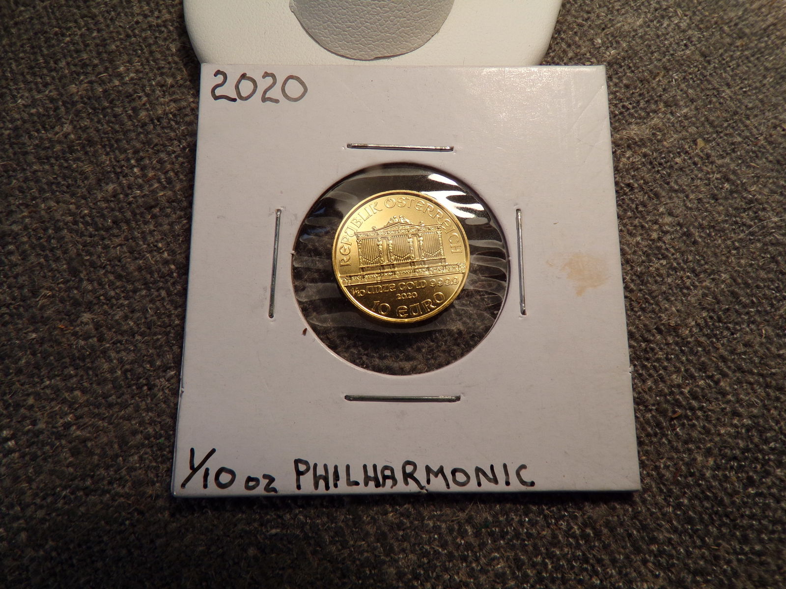 2020 Gold 1/10 oz Austria Philharmonic Gold 1/10 oz .9999 fine Gold Coin (1 of 2)