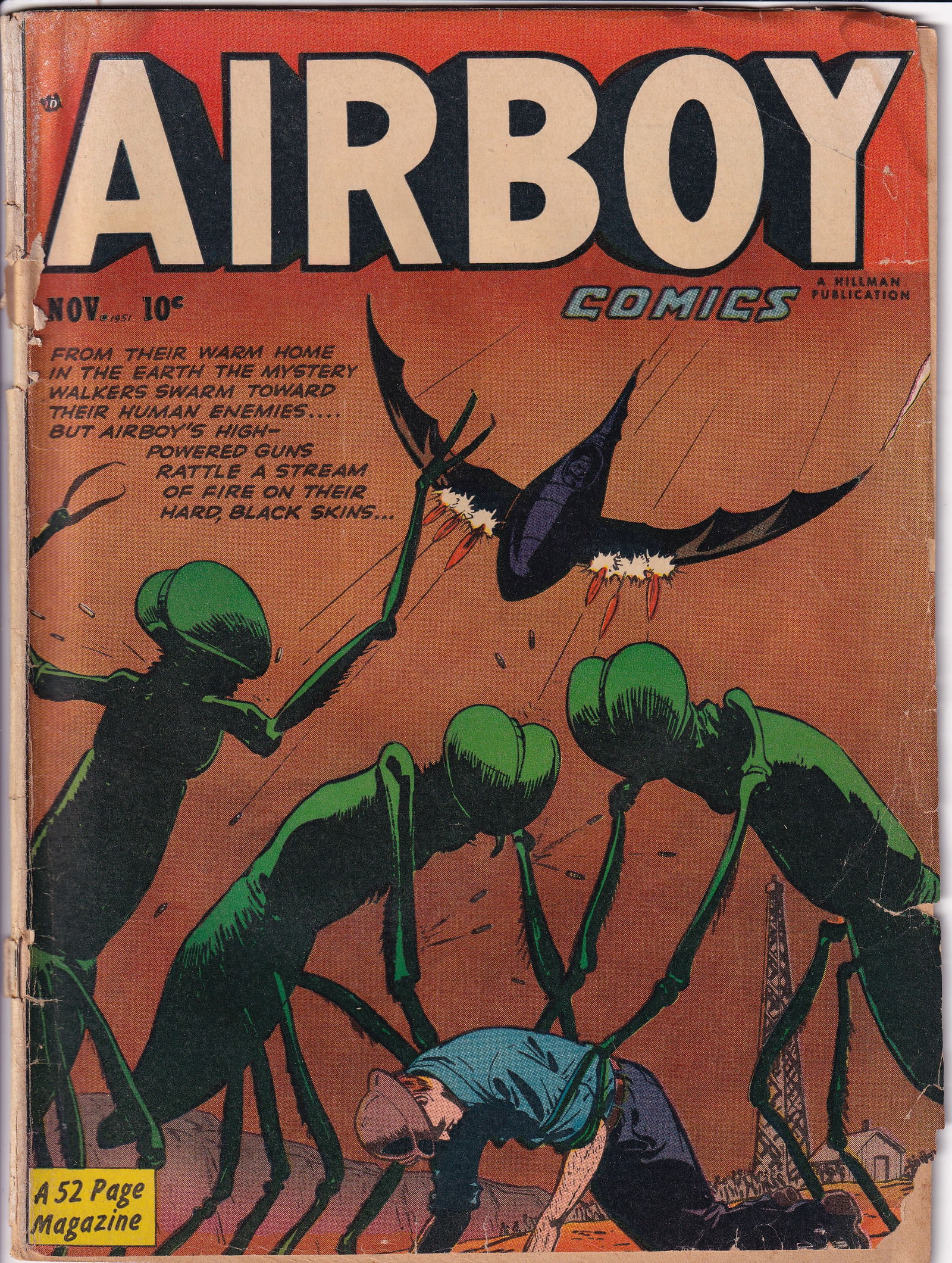 Lot of 2 Airboy Comic Books - Volume 8 #10 (1951) and Volume 9 #7 (1952)- Hillman Periodicals. (1 of 4)