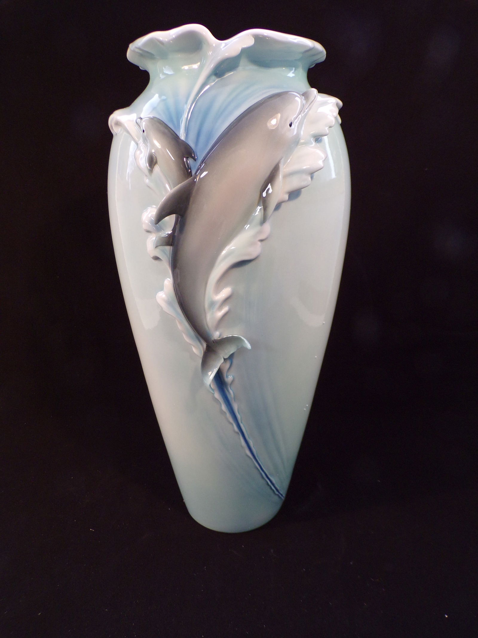 Vintage Franz Porcelain: Dolphin Vase. (1 of 2)