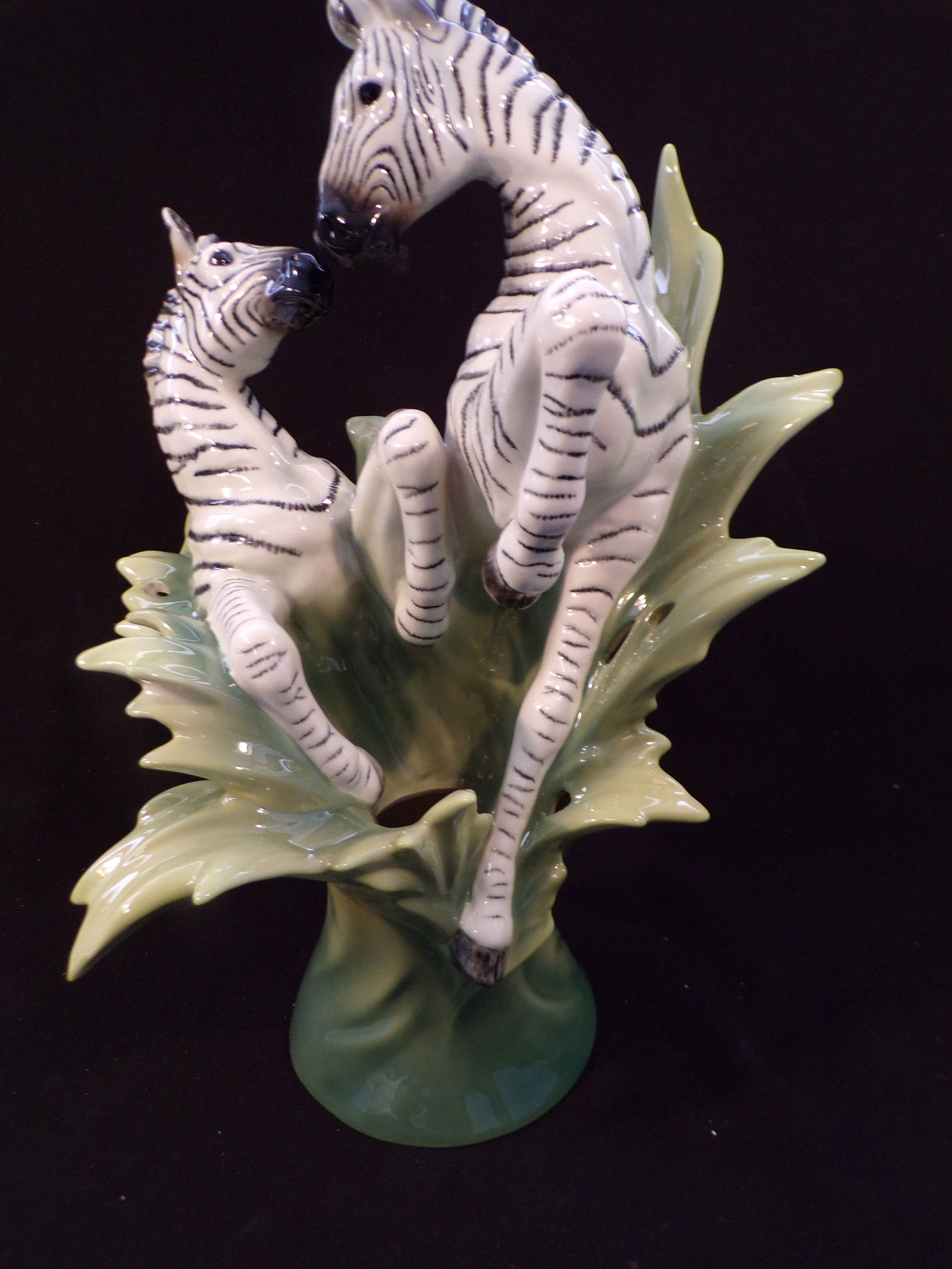 Vintage Franz Porcelain:  Zebra Design Sculptured Porcelain Flower Vase (1 of 6)