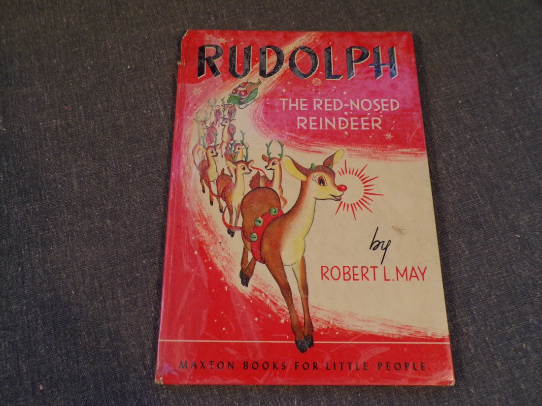 1939 1st Edition Rudolph the Red Nosed Reindeer by Robert L May: 1939 1st Edition Rudolph the Red Nosed Reindeer by Robert L May - Published by Maxton Publishers, 1939. This book is in Fair condition as pictured. No Dust Jacket. Some minor wear to laminate cover as