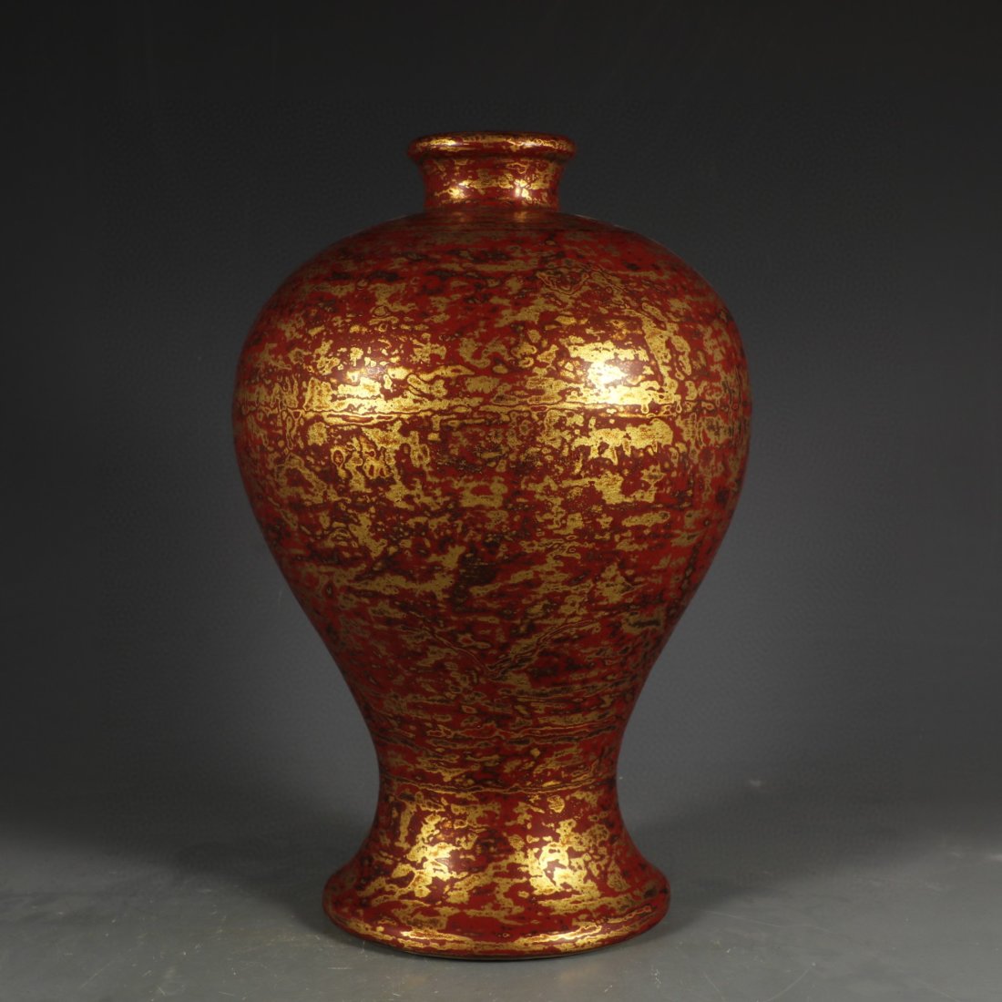 Antique Chinese Daming Xuande Bronze Plum Vase with Painted Colors and Golden Plum Vase (1 of 9)