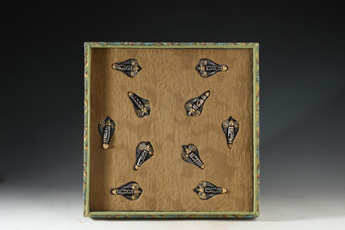 Chinese Dzi Agate Beads Old Collection Qianqing Qing Dynasty (1 of 9)