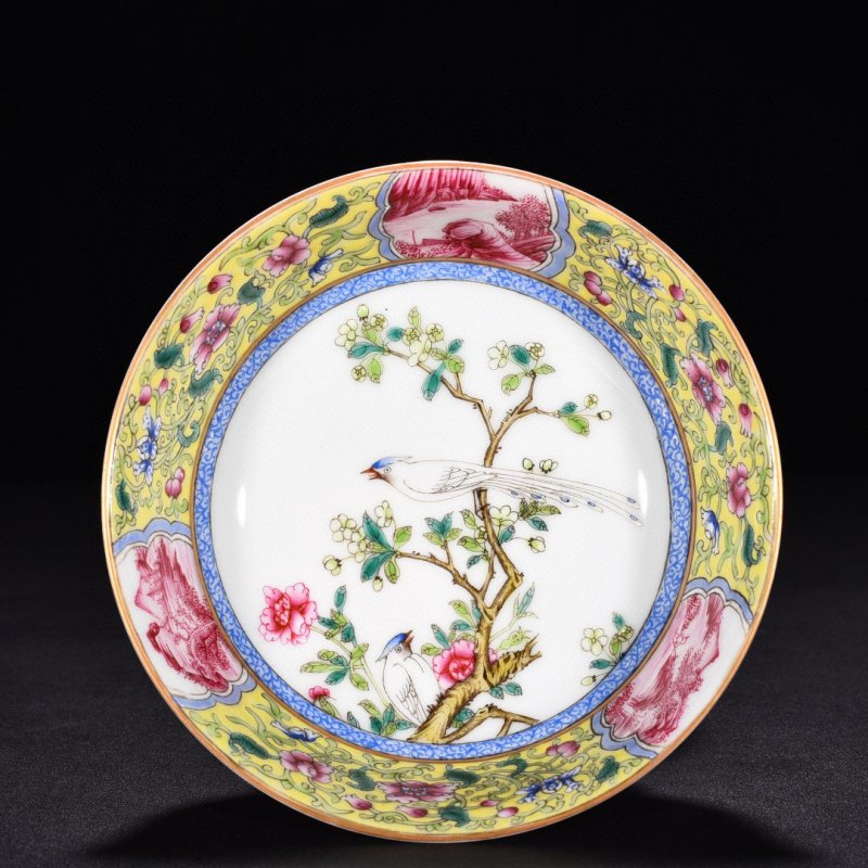 Antique Chinese Qingyong Zheng Carmine Red Glazed Flower and Bird Pot porcelain (1 of 9)