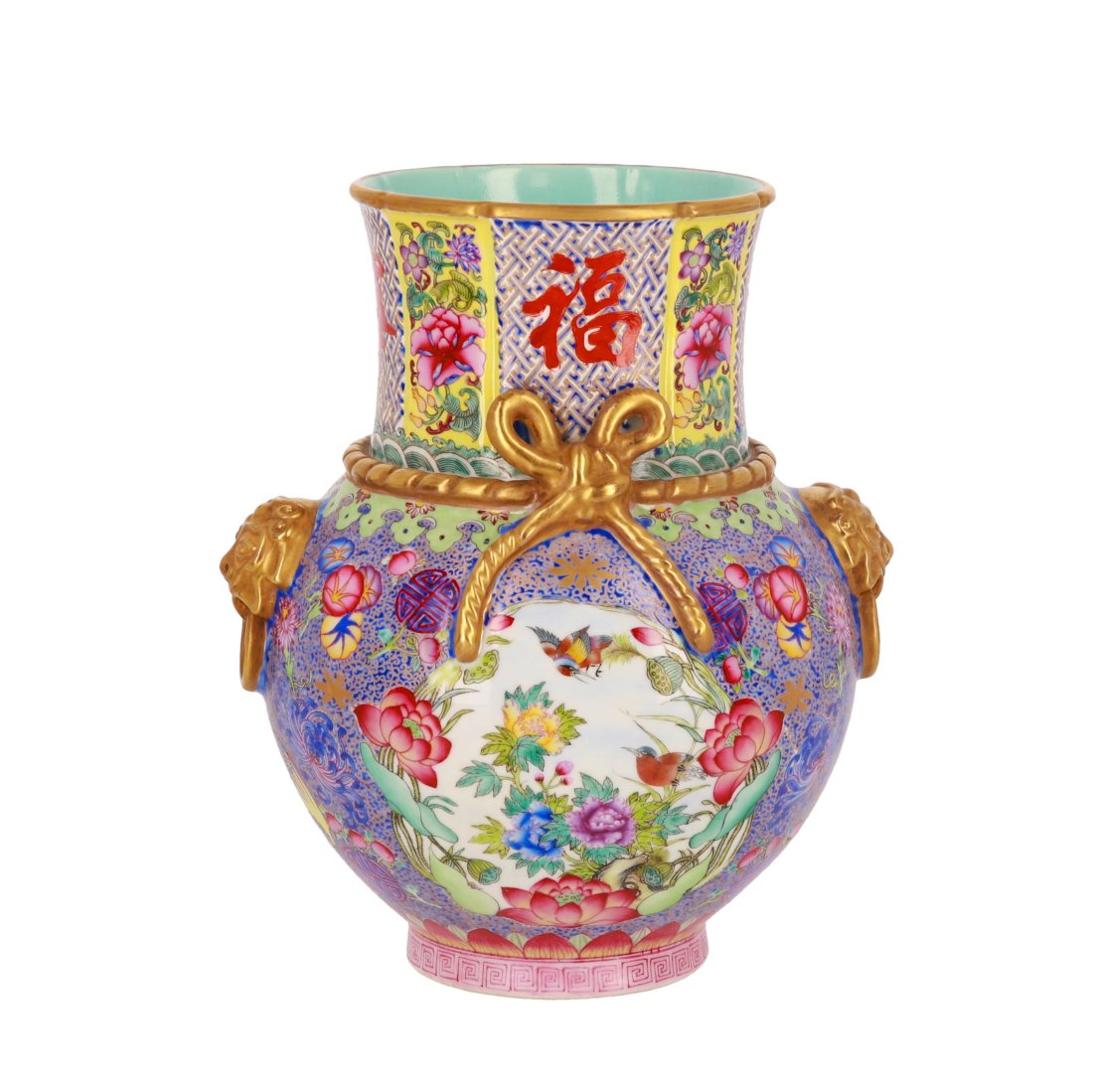 Qing Qianlong famille rose Gilt Porcelain Vase (1 of 12)