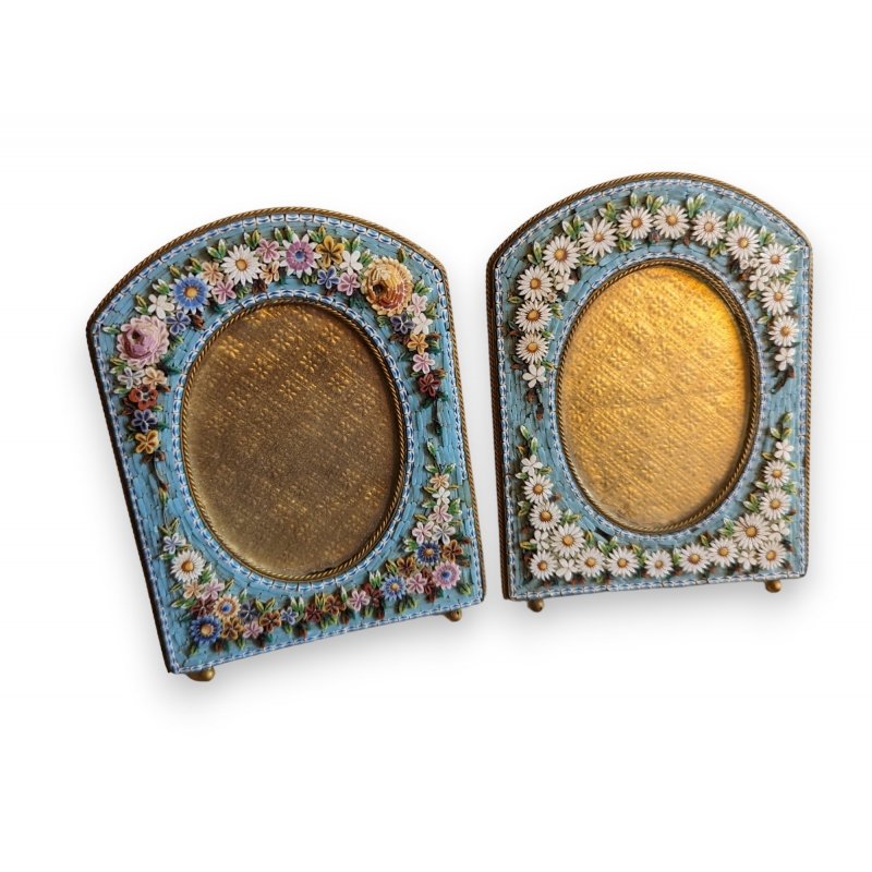 Pair of brass frames with micro mosaics (1 of 1)