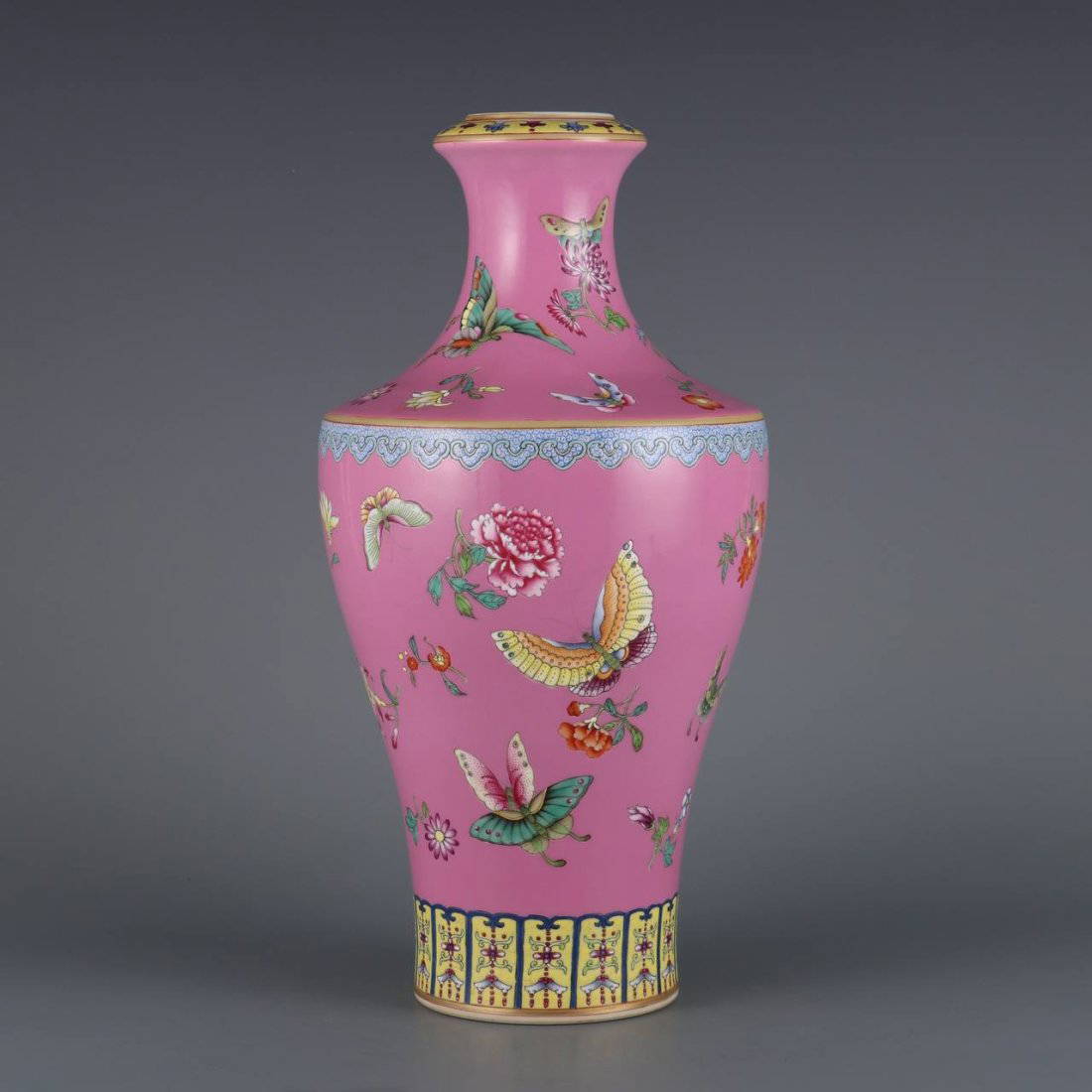 Qianlong Period Of The Qing Dynasty, This Rouge Pink Butterfly And