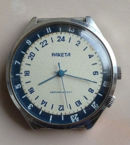 Vintage Soviet Watch Raketa 24 hours, watch caliber 2623.N (1 of 8)