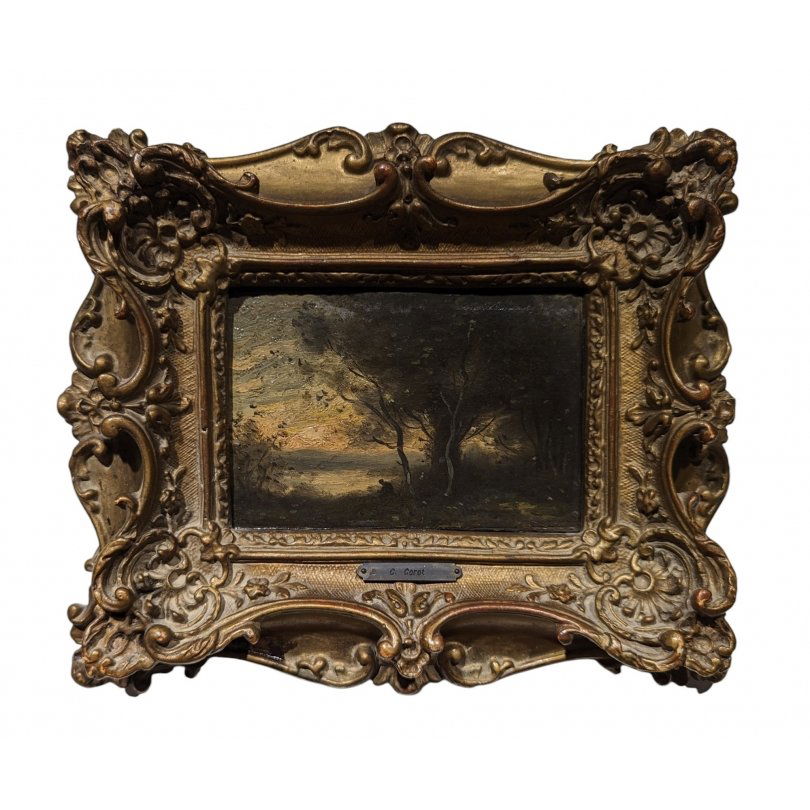 France 20th century “Landscape” painting copy of COROT (1 of 4)