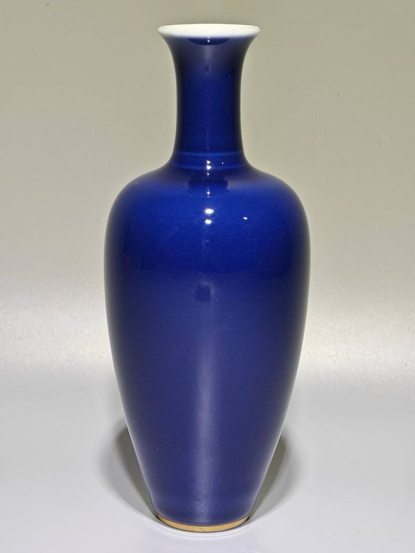 Kangxi reign of the Qing Dynasty, a sapphire blue Rafflesia vase (1 of 9)