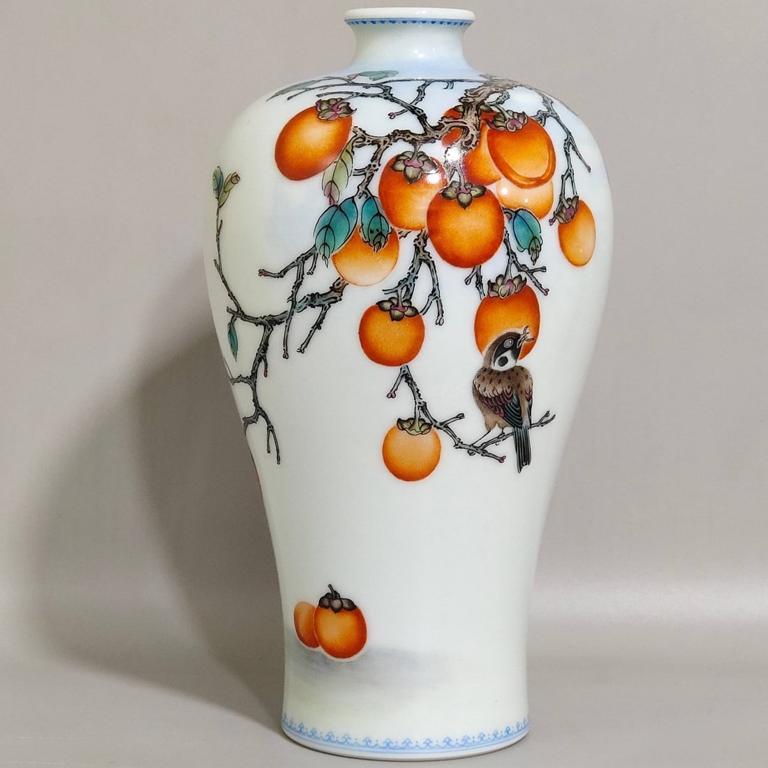 A plum vase with a poem inscribed on a sparrow (1 of 7)