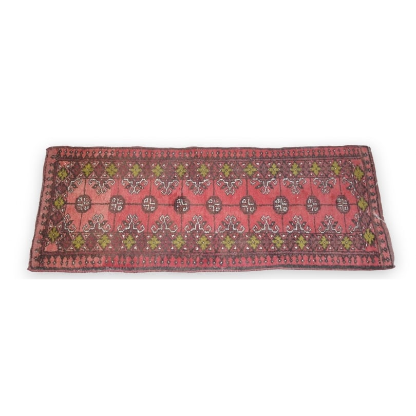 19th century Red background carpet: Red background carpetOrigin: EasternPeriod: 19th centuryMaterials: WoolDimensions: Ht 160 x 55 cm