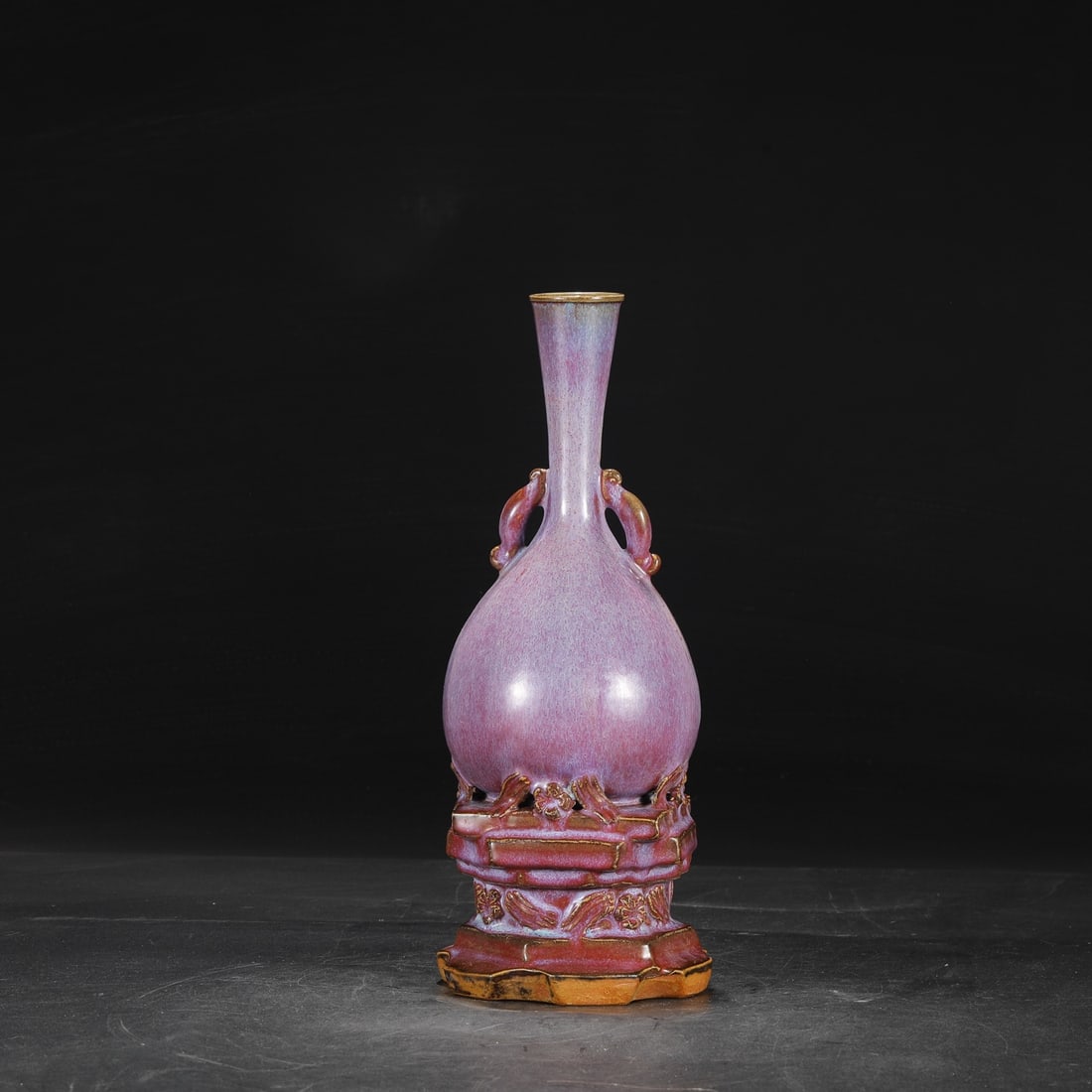 A Northern Song Dynasty Jun ware vase with grape-red and purple glaze, formerly in the collection, (1 of 8)
