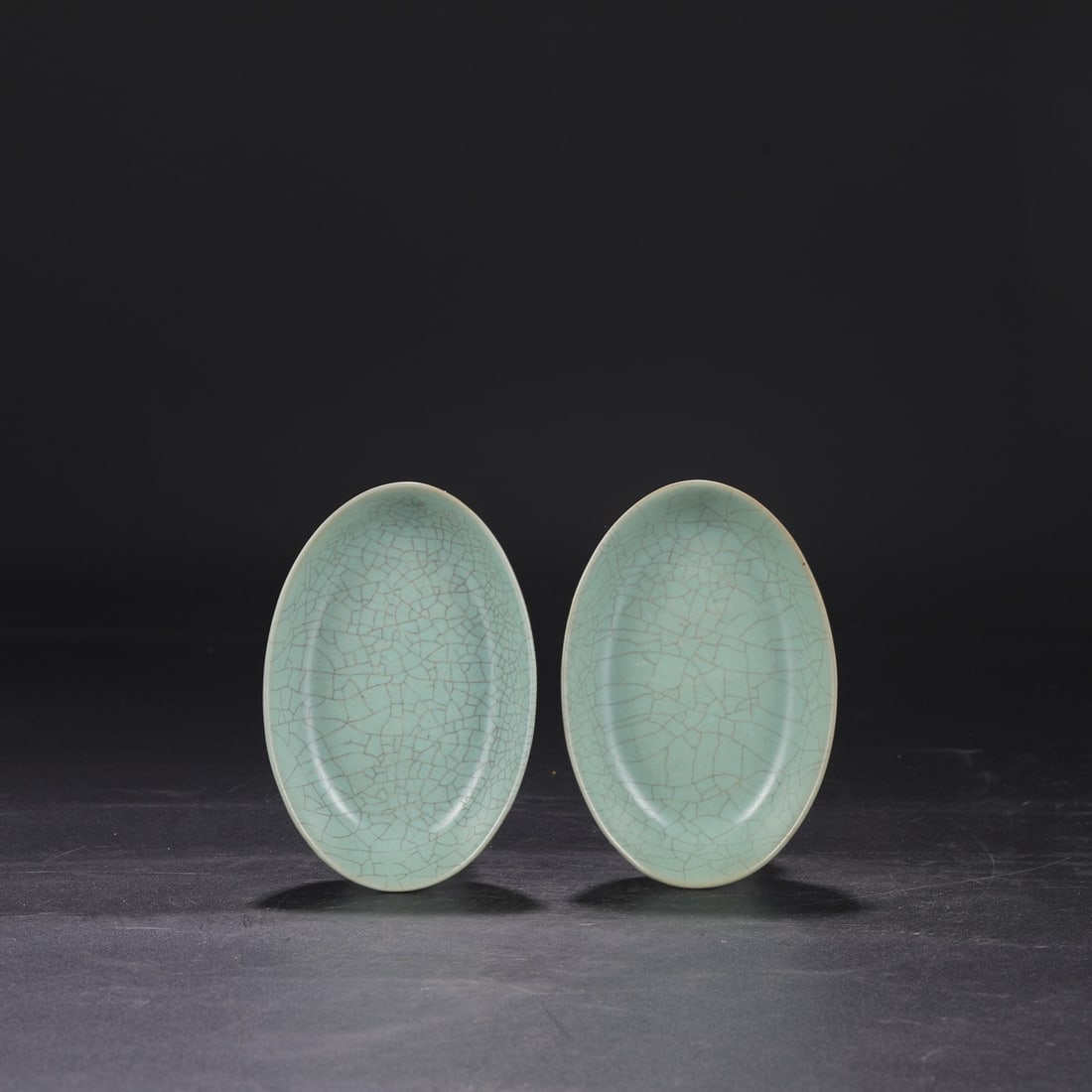 A pair of Northern Song Dynasty Ru ware celadon-glazed imperial duck egg washers, formerly in the (1 of 6)