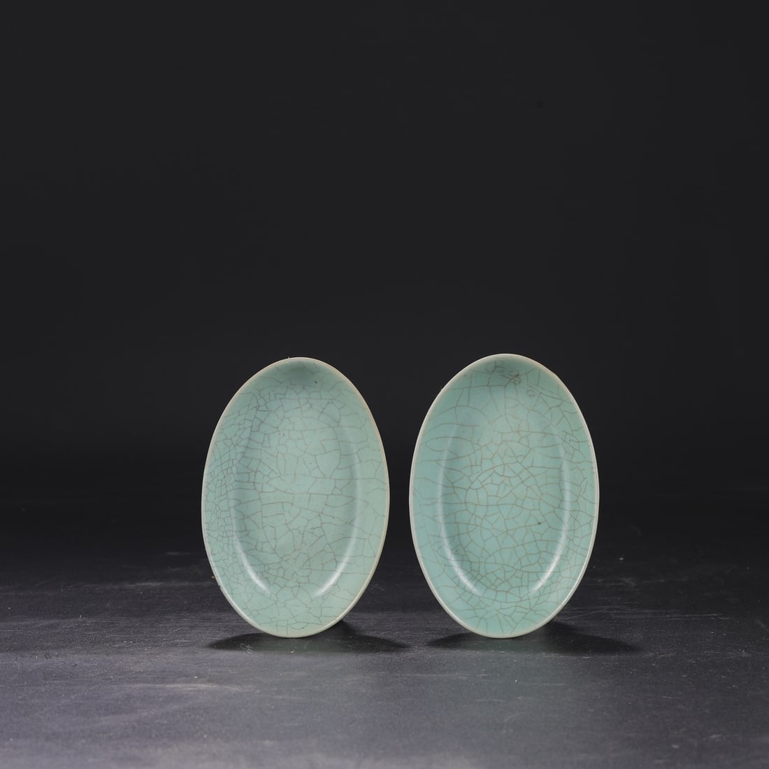 A pair of Northern Song Dynasty Ru ware celadon-glazed imperial duck egg washers, formerly in the (1 of 5)