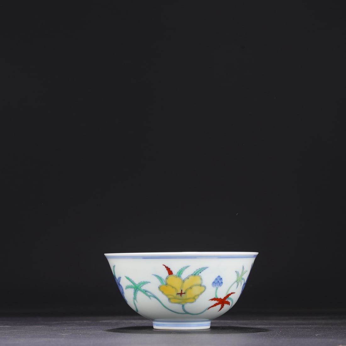 A Ming Dynasty Chenghua period doucai (enamel overglaze) palace bowl with a design of intertwined (1 of 8)