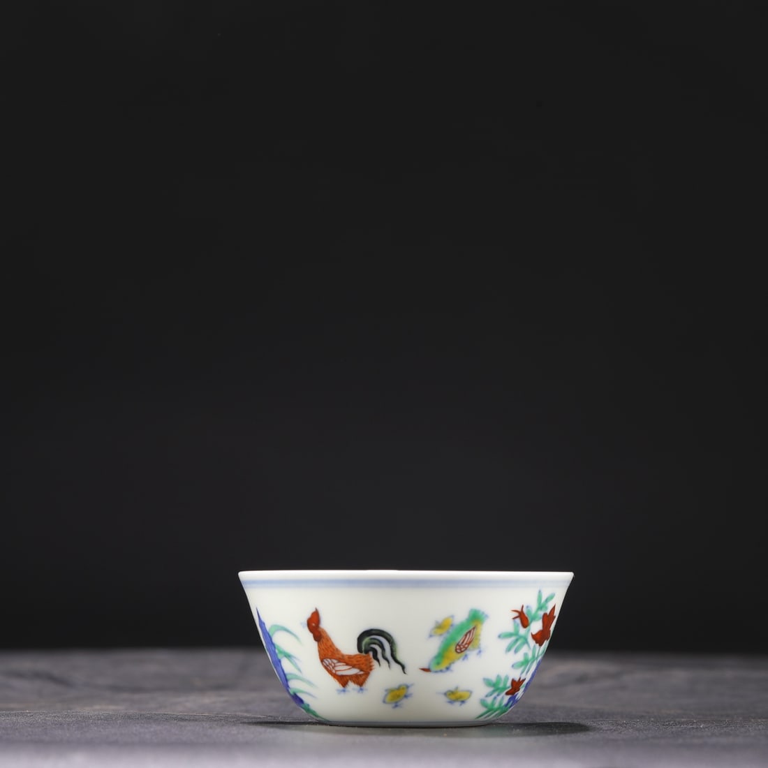 The dimensions of this Ming Dynasty Chenghua Doucai Chicken Cup (formerly in the collection) are: (1 of 8)