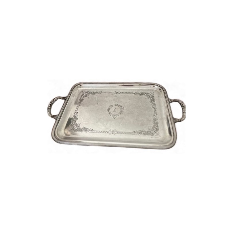 Italian 20th century 800 silver tray: 800 silver tray,800gOrigin: ItalyPeriod: 20th centuryMaterials: SilverDimensions: Ht 3 x 44 x 25 cm