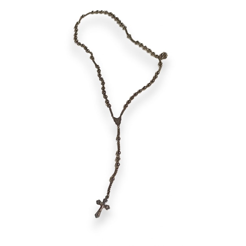 French 20th century Silver crucifix necklace: Silver crucifix necklaceOrigin: FrancePeriod: 20th centuryMaterials: SilverDimensions: Ht 34 x 12 x 0.5 cm