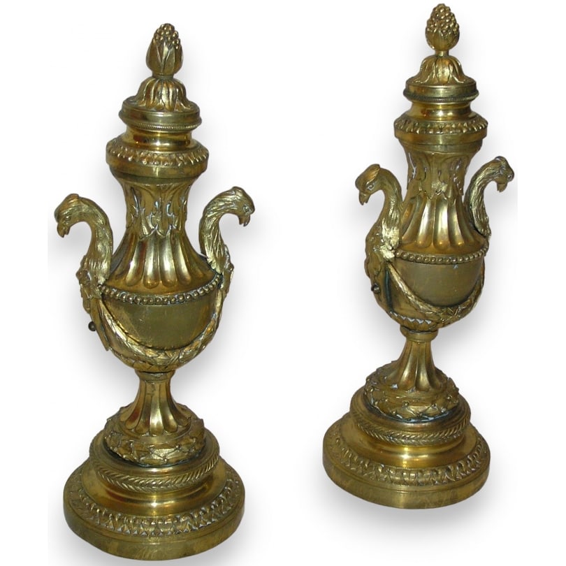 18th century Pair of Louis XVI candlestick-cassolettes. (1 of 4)