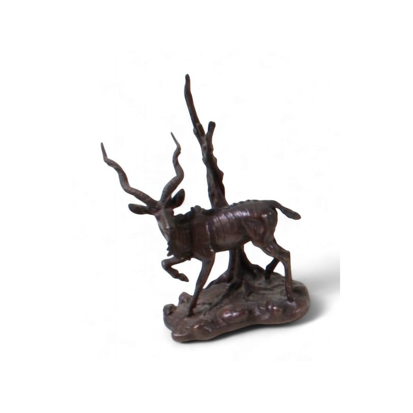 Bronze "Great Kudu" by POLLAND: Bronze "Great Kudu" by POLLAND (Donald 1932-2003) Franklin Mint editionOrigin: United StatesPeriod: 20th centuryMaterials: BronzeDimensions: Ht 14 x 9.5 x 6.5 cm