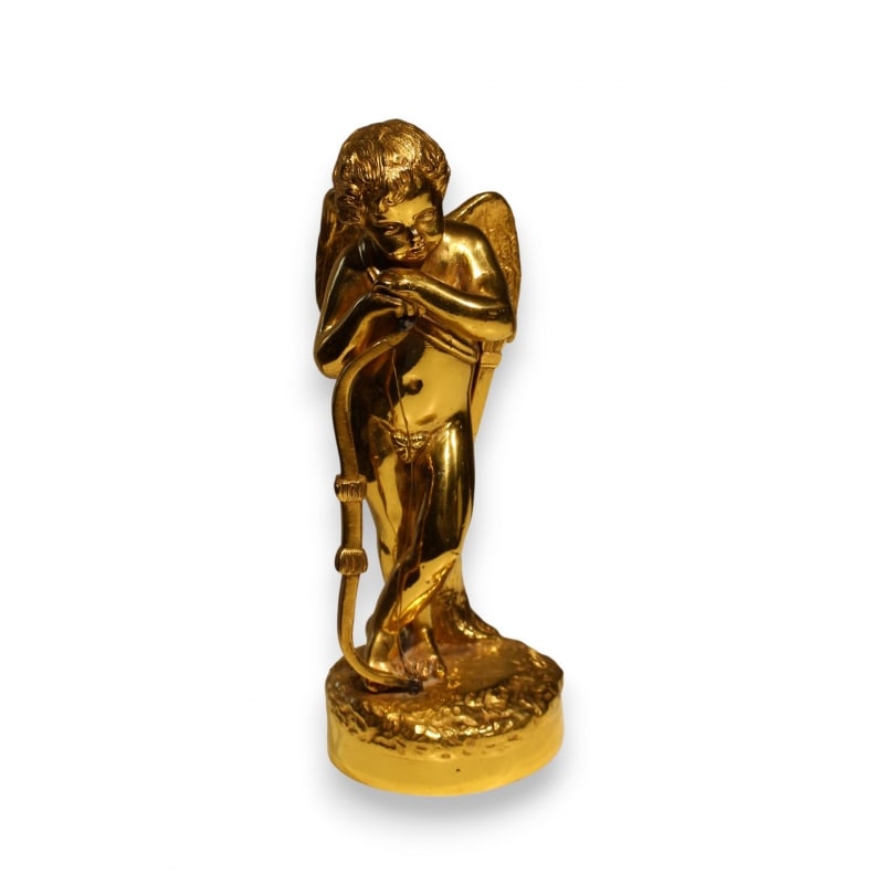 Gilded bronze "Cupid" signed CERVO: Gilded bronze "Cupid" signed CERVOOrigin: FrancePeriod: 20th centuryMaterials: Gilded bronzeDimensions: Ht 25 x 11 x 11 cm