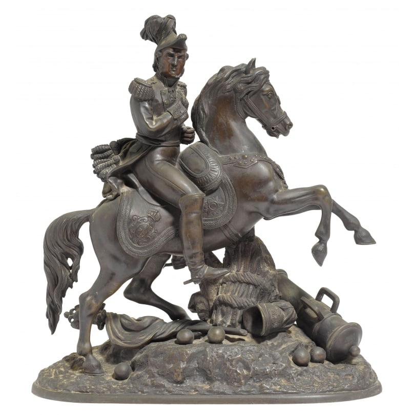 19th century Bronze "Victorious Rider": Bronze "Victorious Rider"Origin: FrancePeriod: 19th centuryMaterials: BronzeDimensions: Ht 35 x 32 x 15 cm