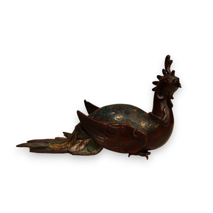 Chinese Early 20th century Cloisonné Bronze Turkey: Cloisonné Bronze TurkeyOrigin: ChinaPeriod: Early 20th centuryMaterials: BronzeDimensions: Ht 17 x 29 x 12 cm
