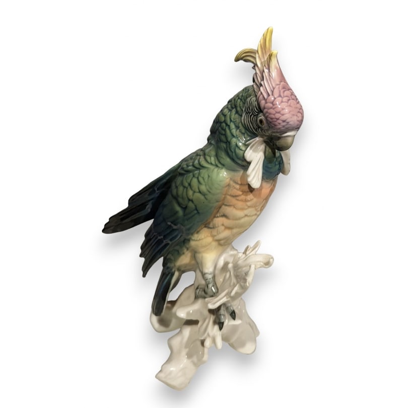 Karl ENS Porcelain Cockatoo: Karl ENS Porcelain CockatooOrigin: GermanyPeriod: 20th centuryMaterials: PorcelainDimensions: Ht 27.5 x 14 x 11 cm