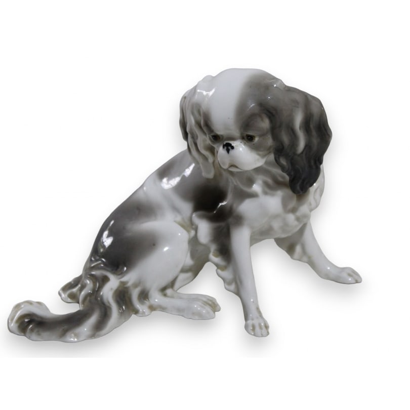 German 20th century Porcelain Pekingese Cavalier Dog: Porcelain Pekingese Cavalier Dog, CE markedOrigin: GermanyPeriod: 20th centuryMaterials: PorcelainDimensions: Ht 15 x 24 x 12 cm