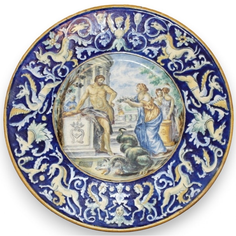 19th century Large Majolica earthenware plate (1 of 1)