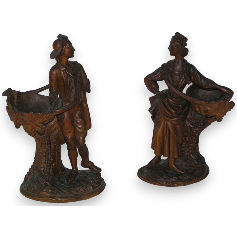 19th century Pair of figurine sculptures "Woman and Man" (1 of 9)