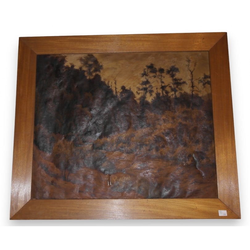 French Oil on canvas "Forest" signed CLEMENT: Oil on canvas "Forest" signed CLEMENTOrigin: FrancePeriod: 20th centuryMaterials: Oil on canvasDimensions: Ht 63 x 73 cm