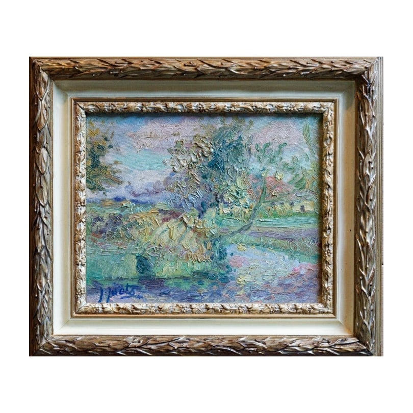 Painting "Autumn in Tilques" signed J. JOETS: Oil on canvas "Autumn in Tilques" signed J. JOETS (Jules Arthur 1884-1959)Origin: FrancePeriod: 20th centuryMaterials: Oil on canvasDimensions: Ht 22 x 27 cmFrame dimensions: Ht 34 x 40 cm