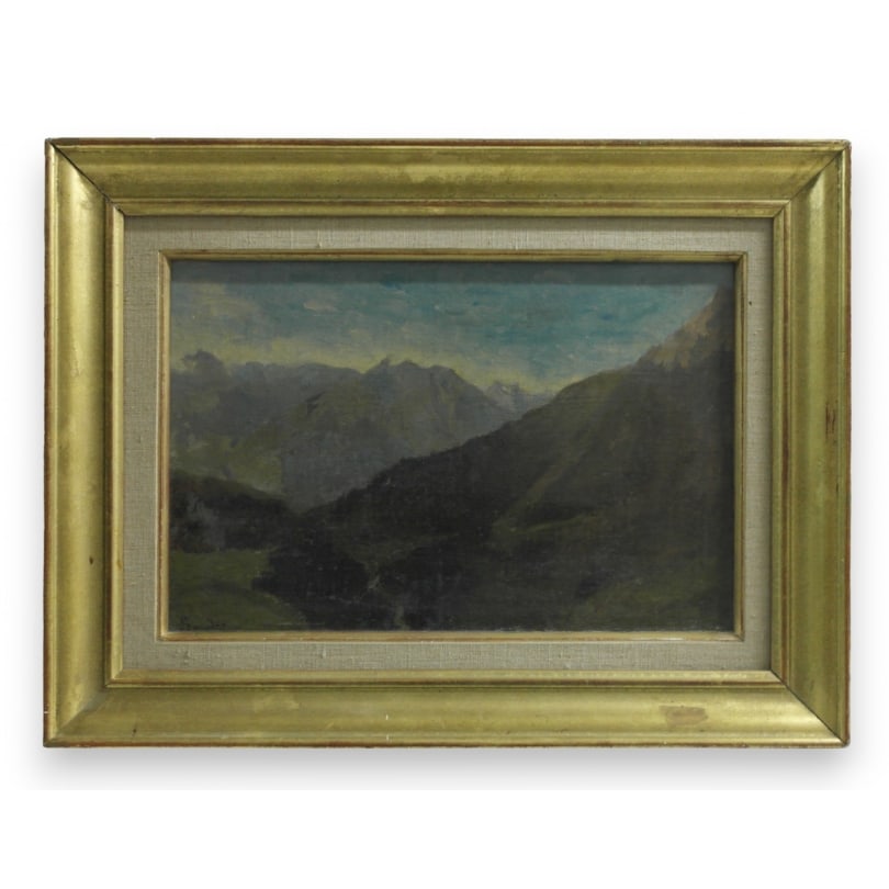 Swiss Oil on canvas "landscape" signed Sordet: Oil on canvas "landscape" signed SordetEugène Etienne SORDET (1836-1915)Origin: SwitzerlandPeriod: 19th centuryMaterials: Oil on canvasDimensions: Ht 33.5 x 44.5 cm