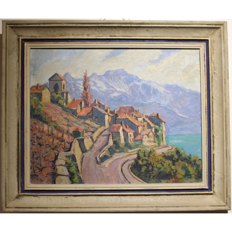 Painting "St-Saphorin" signed Ric BERGER: Oil on cardboard "St-Saphorin" signed Ric BERGER 1956 (Richard 1894-1994)Origin: SwitzerlandPeriod: 20th centuryMaterials: Oil on cardboardDimensions: Ht 38 x 48 cmFrame dimensions: Ht 54 x 64 cm