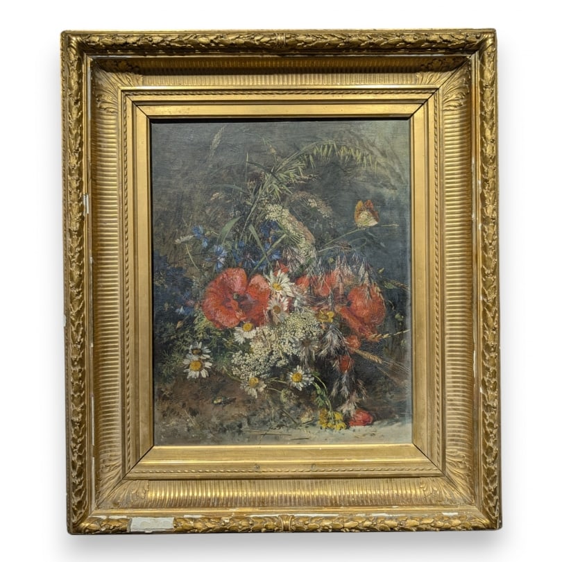 German 19th century Painting "Still Life" signed Anna PETERS: Oil on canvas "Still Life" signed Anna PETERS (1843-1926)Origin: GermanyPeriod: 19th centuryMaterials: Oil on canvasDimensions: Ht 50 x 40 cm.Frame dimensions: Ht 76 x 66 cm.