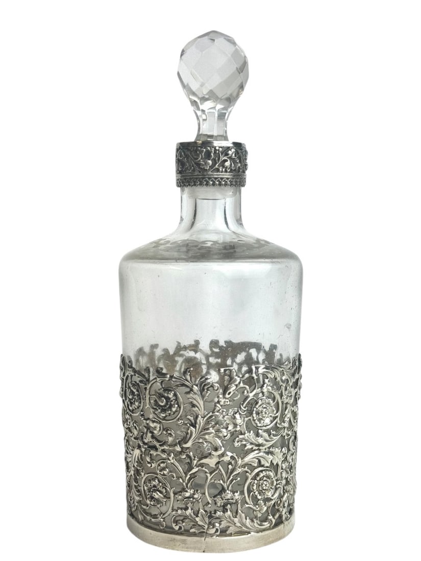 Crystal perfume bottle - Veyrat silversmith's hallmark (1 of 9)