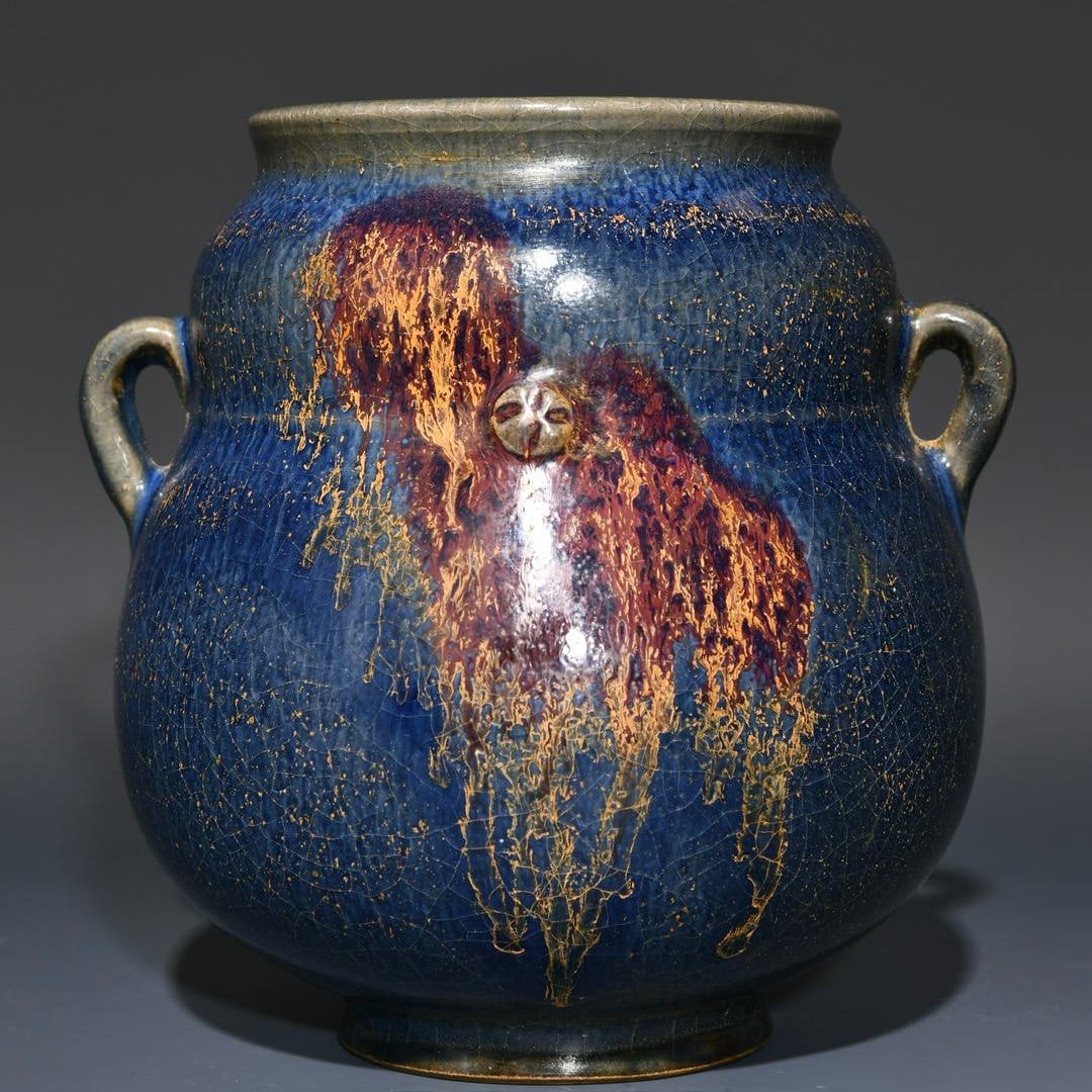Jun ware double-handled jar - 2