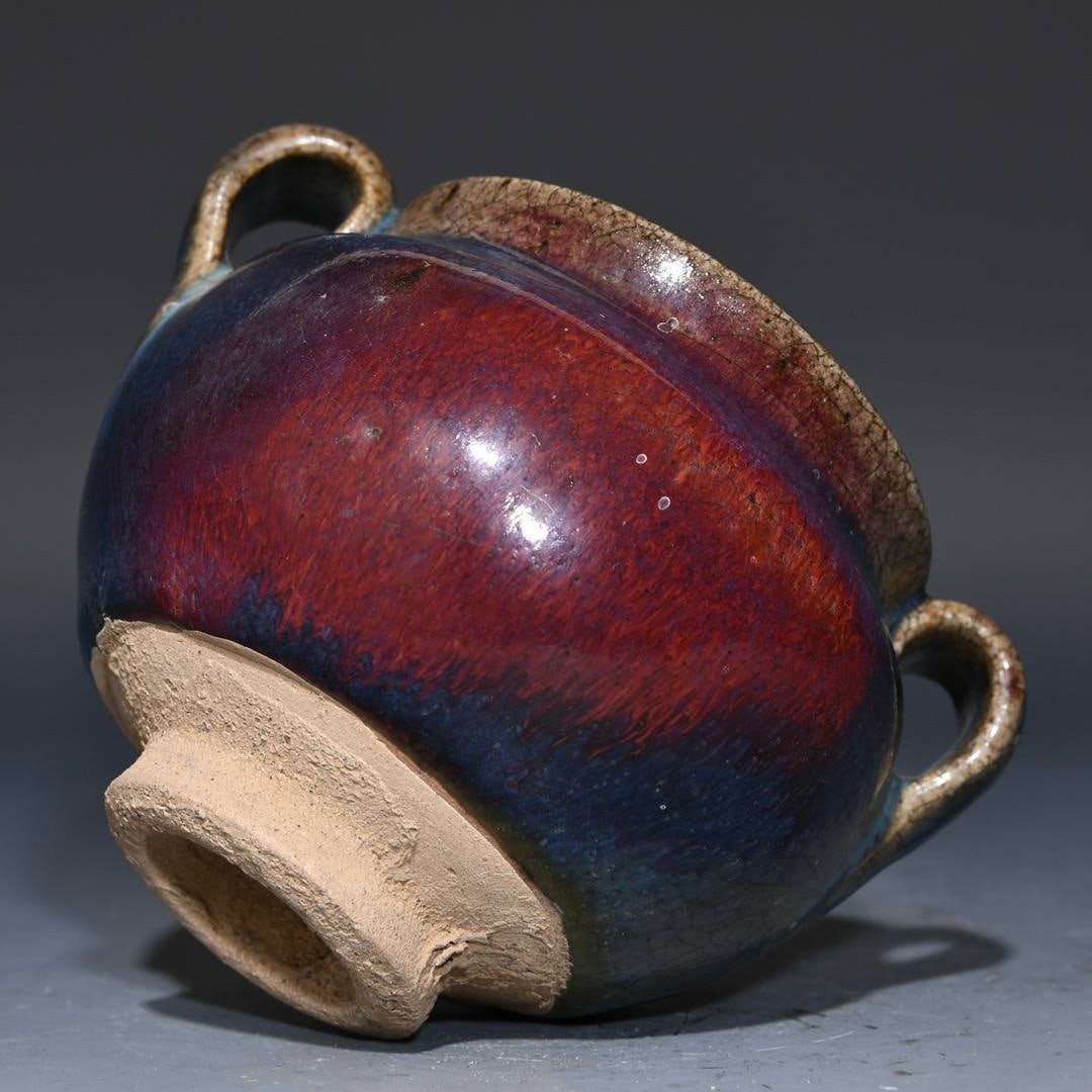 Jun ware double-handled jar - 2