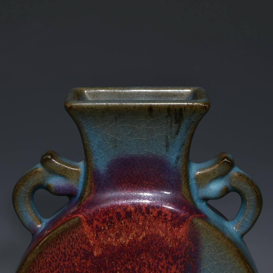 Jun ware double-eared flat bottle - 5