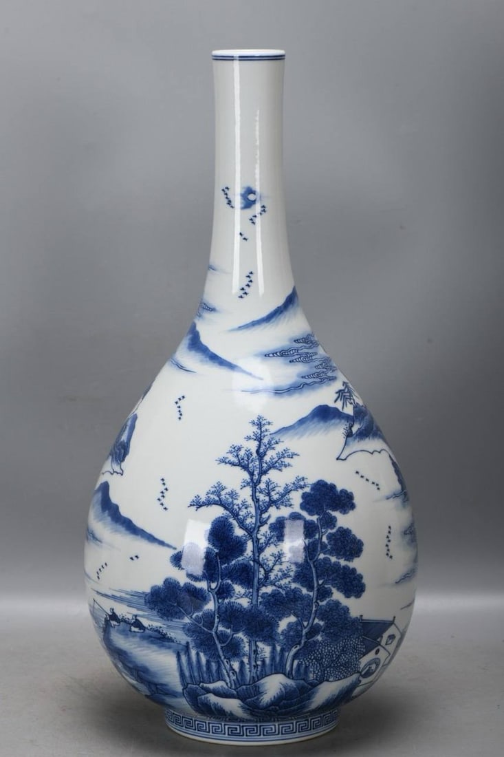A blue-and-white landscape vase (1 of 7)