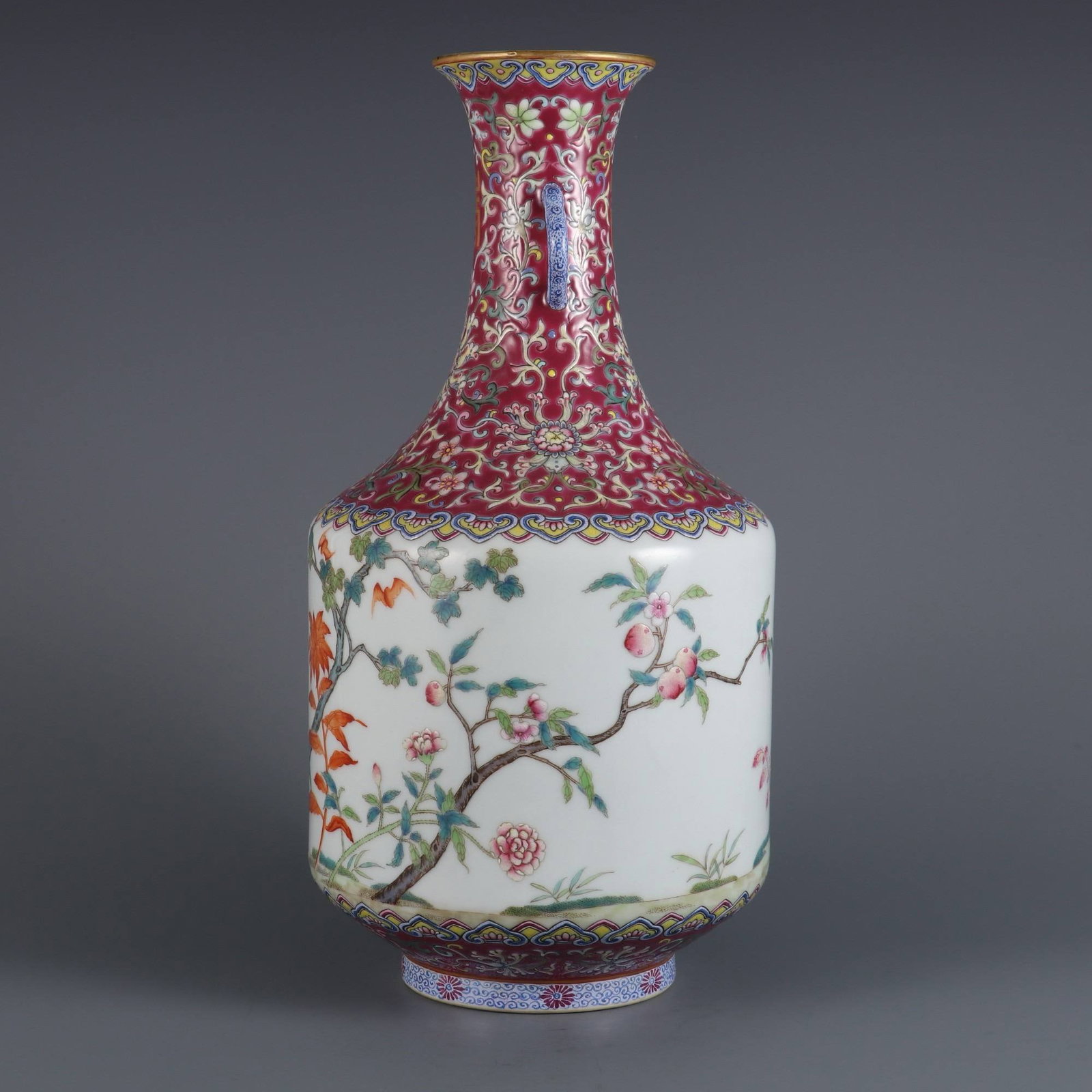 A Qing Dynasty Daoguang period (1820-1865) famille rose vase (1 of 9)